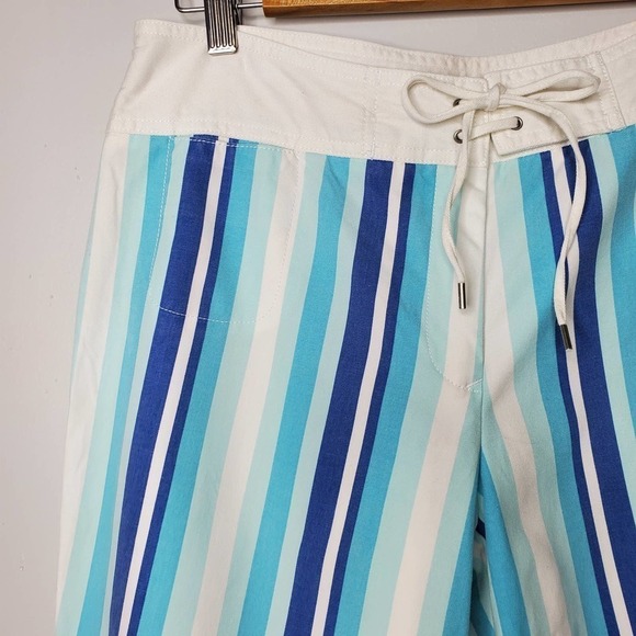 Tommy Hilfiger Striped Cropped Pants Blue Size 8 - Picture 3 of 10